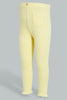 Redtag-Yellow-Solid-Ribbed-Legging-Leggings-Infant-Girls-3 to 24 Months