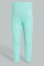 Load image into Gallery viewer, Redtag-Mint-Solid-Ribbed-Legging-Leggings-Infant-Girls-3 to 24 Months
