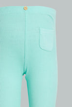 Load image into Gallery viewer, Redtag-Mint-Solid-Ribbed-Legging-Leggings-Infant-Girls-3 to 24 Months
