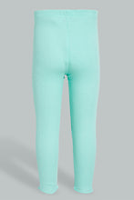 Load image into Gallery viewer, Redtag-Mint-Solid-Ribbed-Legging-Leggings-Infant-Girls-3 to 24 Months
