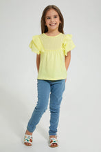 Load image into Gallery viewer, Redtag-Yellow-Sleeve-Blouse-Colour:Yellow,-Filter:Girls-(2-to-8-Yrs),-Girls-Blouses,-New-In,-New-In-GIR,-Non-Sale,-S22B,-Section:Kidswear-Girls-2 to 8 Years
