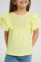 Load image into Gallery viewer, Redtag-Yellow-Sleeve-Blouse-Colour:Yellow,-Filter:Girls-(2-to-8-Yrs),-Girls-Blouses,-New-In,-New-In-GIR,-Non-Sale,-S22B,-Section:Kidswear-Girls-2 to 8 Years
