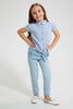 Blue Buttoned Top With a Knot