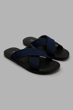 Load image into Gallery viewer, Redtag-Navy-Criss-Cross-Strap-Sandal-Sandals-Men&#39;s-
