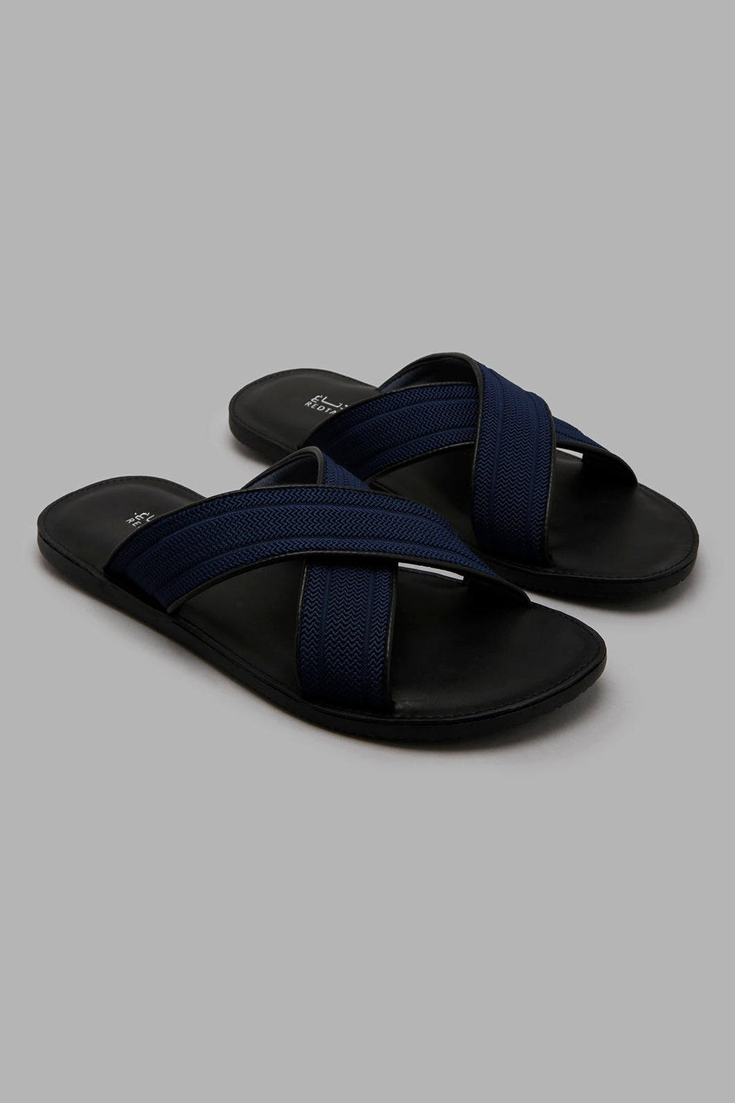 Redtag-Navy-Criss-Cross-Strap-Sandal-Sandals-Men's-