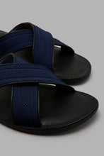 Load image into Gallery viewer, Redtag-Navy-Criss-Cross-Strap-Sandal-Sandals-Men&#39;s-
