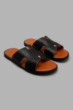 Load image into Gallery viewer, Redtag-Black-H-Strap-Slide-Sandal-Sandals-Men&#39;s-
