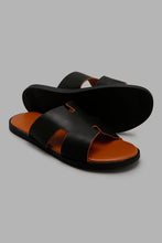 Load image into Gallery viewer, Redtag-Black-H-Strap-Slide-Sandal-Sandals-Men&#39;s-
