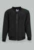 Redtag-Black-Bomber-Jacket-With-Zipper-Jackets-Infant-Boys-3 to 24 Months