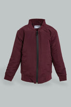 تنزيل الصورة على معرض الصور، Redtag-Burgundy-Bomber-Jacket-With-Zipper-Jackets-Infant-Boys-3 to 24 Months

