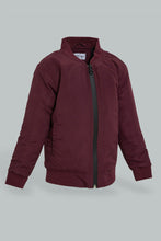 تنزيل الصورة على معرض الصور، Redtag-Burgundy-Bomber-Jacket-With-Zipper-Jackets-Infant-Boys-3 to 24 Months
