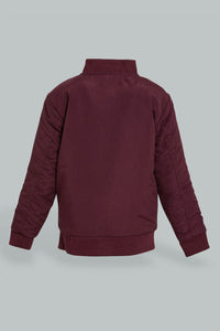 Redtag-Burgundy-Bomber-Jacket-With-Zipper-Jackets-Infant-Boys-3 to 24 Months