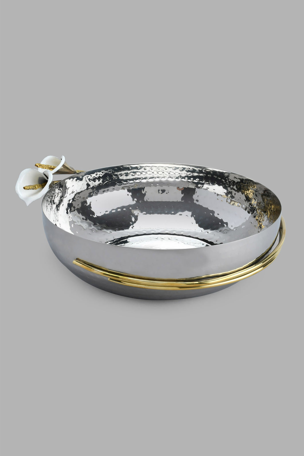 Redtag-Silver-Hammered-Bowl-With-Brass-Decorations-Serving-Bowls-Home-Dining-