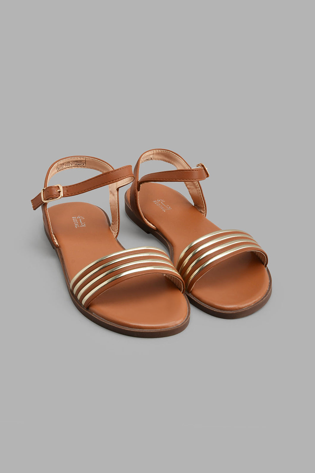 Redtag-Brown-Strap-Sandal-Sandals-Senior-Girls-5 to 14 Years