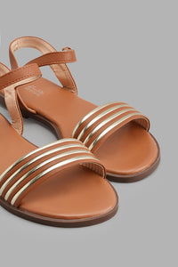 Redtag-Brown-Strap-Sandal-Sandals-Senior-Girls-5 to 14 Years