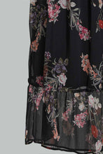 تنزيل الصورة على معرض الصور، Redtag-Black-Floral-Print-Wrap-Midi-Dresses-Women&#39;s-
