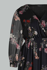 Redtag-Black-Floral-Print-Wrap-Midi-Dresses-Women's-