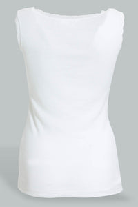 White Lace Basic Top For Women