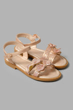 Load image into Gallery viewer, Redtag-Copper-Bow-Detail-Sandal-Casual-Sandals-Girls-3 to 5 Years
