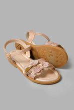 Load image into Gallery viewer, Redtag-Copper-Bow-Detail-Sandal-Casual-Sandals-Girls-3 to 5 Years
