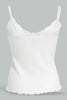 Redtag-White-Strappy-Rib-Vest-With-Lace-Vests-Women's-