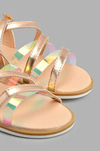 Load image into Gallery viewer, Redtag-Copper-Strappy-Sandal-Casual-Sandals-Girls-3 to 5 Years
