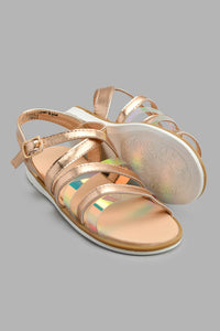 Redtag-Copper-Strappy-Sandal-Casual-Sandals-Girls-3 to 5 Years