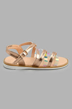 Load image into Gallery viewer, Redtag-Copper-Strappy-Sandal-Casual-Sandals-Girls-3 to 5 Years
