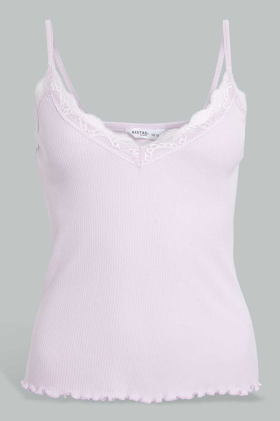 Redtag-Lilac-Strappy-Rib-Vest-With-Lace-Vests-Women's-