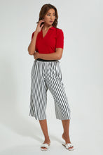 تنزيل الصورة على معرض الصور، Redtag-Black-Striped-Wideleg-Culotte-Trousers-Women&#39;s-0
