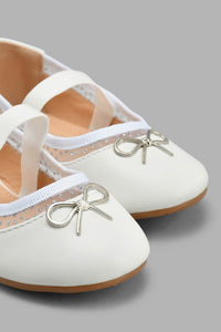 Redtag-White-Bow-Trim-Ballerina-Ballerinas-Girls-3 to 5 Years