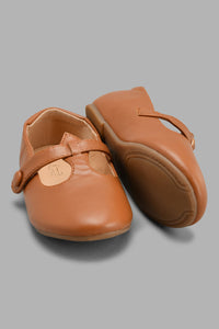 Redtag-Brown-T-Bar-Ballerina-Ballerinas-Girls-3 to 5 Years