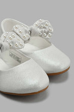 Load image into Gallery viewer, Redtag-Silver-Bow-Trim-Ballerina-Ballerinas-Girls-3 to 5 Years
