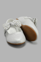 Load image into Gallery viewer, Redtag-Silver-Bow-Trim-Ballerina-Ballerinas-Girls-3 to 5 Years
