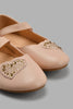 Redtag-Beige-Heart-Trim-Ballerina-Ballerinas-Girls-3 to 5 Years