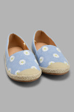 Load image into Gallery viewer, Redtag-Denim-Floral-Embroidered-Espadrilles-Espadrilles-Girls-3 to 5 Years
