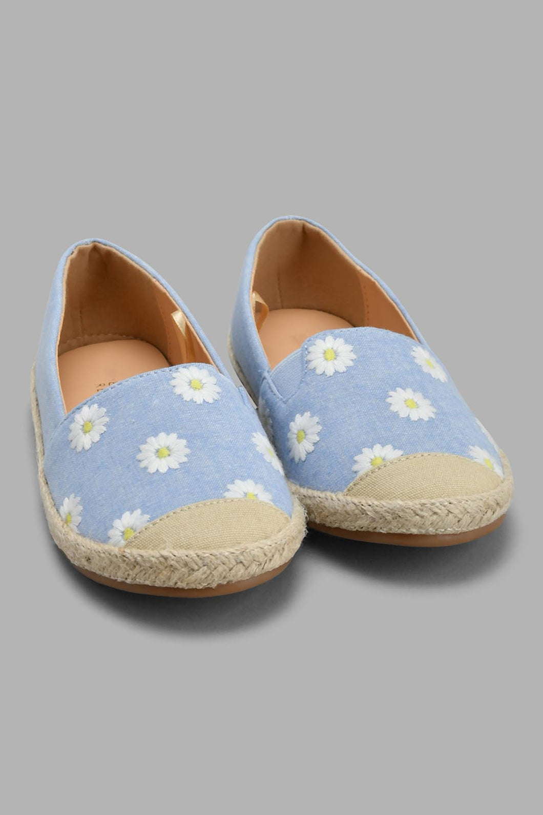 Redtag-Denim-Floral-Embroidered-Espadrilles-Espadrilles-Girls-3 to 5 Years