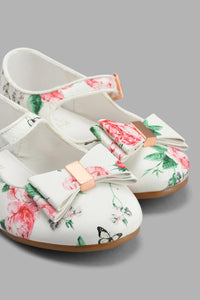 Redtag-White-Floral-Print-Ballerina-Ballerinas-Girls-3 to 5 Years