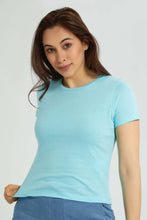 Load image into Gallery viewer, Redtag-Blue-Plain-Short-Sleeve-Crew-Neck-T-Shirt-Active-Tees-Women&#39;s-
