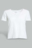 Redtag-White-Plain-Short-Sleeve-V-Neck-T-Shirt-Active-Tees-Women's-