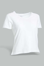 Load image into Gallery viewer, Redtag-White-Plain-Short-Sleeve-V-Neck-T-Shirt-Active-Tees-Women&#39;s-
