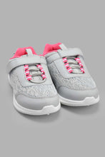 Load image into Gallery viewer, Redtag-Grey-Velcro-Strap-Trainer-Sneakers-Girls-3 to 5 Years
