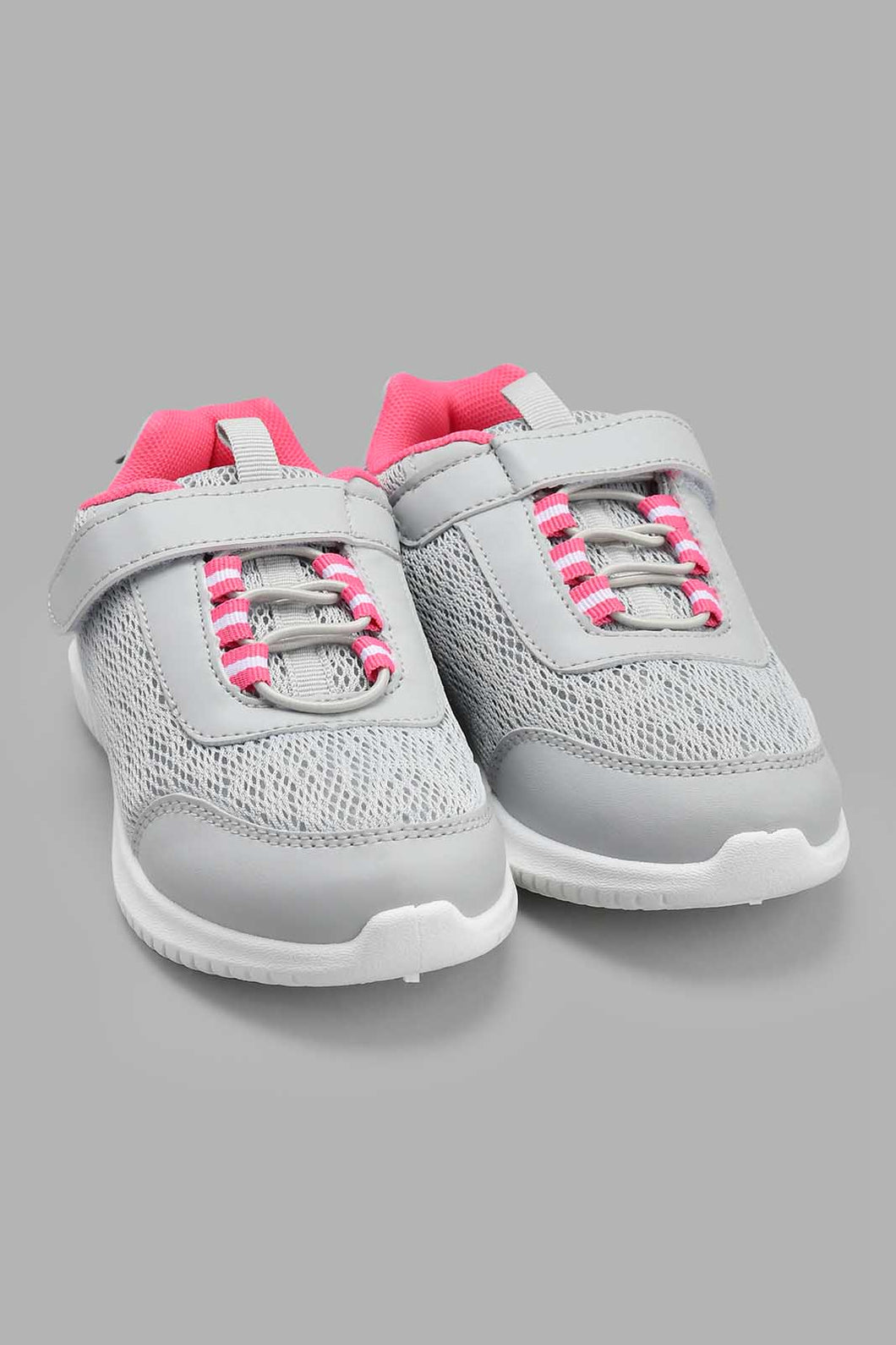 Redtag-Grey-Velcro-Strap-Trainer-Sneakers-Girls-3 to 5 Years