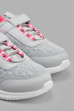 Load image into Gallery viewer, Redtag-Grey-Velcro-Strap-Trainer-Sneakers-Girls-3 to 5 Years
