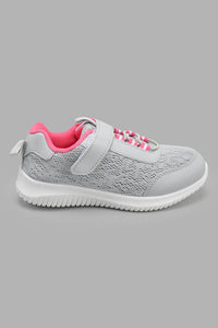 Redtag-Grey-Velcro-Strap-Trainer-Sneakers-Girls-3 to 5 Years