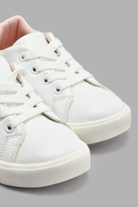 Redtag-White-Ice-Cream-Trim-Sneaker-Sneakers-Girls-3 to 5 Years