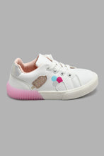 Load image into Gallery viewer, Redtag-White-Ice-Cream-Trim-Sneaker-Sneakers-Girls-3 to 5 Years
