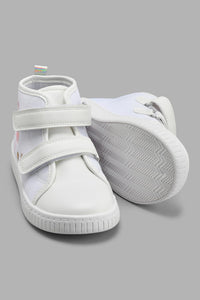 Redtag-White-Swan-High-Top-Sneaker-Sneakers-Girls-3 to 5 Years