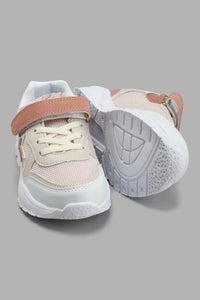 Redtag-Pink-Star-Trim-Trainer-Sneakers-Girls-3 to 5 Years