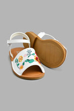 Load image into Gallery viewer, Redtag-White-Floral-Embroidered-Sandal-Colour:White,-Filter:Girls-Footwear-(3-to-5-Yrs),-GIR-Casual-Sandals,-New-In,-New-In-GIR-FOO,-Non-Sale,-S22B,-Section:Kidswear-Girls-3 to 5 Years
